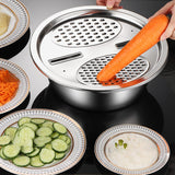 Maxbell Stainless Steel Basin Portable Ginger Grater Basket Drain Basket Household 28cm