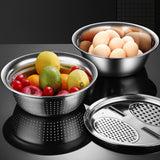 Maxbell Stainless Steel Basin Portable Ginger Grater Basket Drain Basket Household 28cm