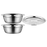 Maxbell Stainless Steel Basin Portable Ginger Grater Basket Drain Basket Household 28cm