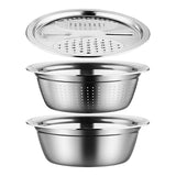 Maxbell Stainless Steel Basin Portable Ginger Grater Basket Drain Basket Household 28cm