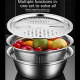 Maxbell Stainless Steel Basin Portable Ginger Grater Basket Drain Basket Household 28cm