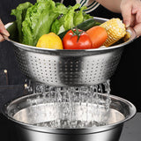 Maxbell Stainless Steel Basin Portable Ginger Grater Basket Drain Basket Household 30cm