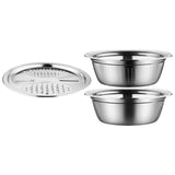 Maxbell Stainless Steel Basin Portable Ginger Grater Basket Drain Basket Household 30cm