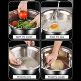 Maxbell Stainless Steel Basin Portable Ginger Grater Basket Drain Basket Household 30cm