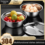Maxbell Stainless Steel Basin Portable Ginger Grater Basket Drain Basket Household 30cm