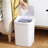 Maxbell Smart Induction Trash Can Rubbish Electric Waste Basket for Office White