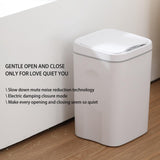 Maxbell Smart Induction Trash Can Rubbish Electric Waste Basket for Office White