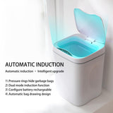 Maxbell Smart Induction Trash Can Rubbish Electric Waste Basket for Office White