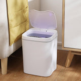 Maxbell Smart Induction Trash Can Rubbish Electric Waste Basket for Office White