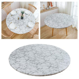 Maxbell Round Vinyl Fitted Tablecloth Waterproof with Flannel Backing Table Cover