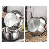 Maxbell Stainless Steel Grater Basin Kit 3 in 1 Multifunctional Salad Bowl 26cm