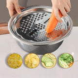 Maxbell Stainless Steel Grater Basin Kit 3 in 1 Multifunctional Salad Bowl 28cm