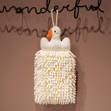 Maxbell Chenille Soft Hanging Hand Towels Cute Opp Texture Package for Home Kitchen white