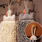 Maxbell Chenille Soft Hanging Hand Towels Cute Opp Texture Package for Home Kitchen white