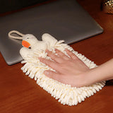 Maxbell Chenille Soft Hanging Hand Towels Cute Opp Texture Package for Home Kitchen white