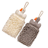 Maxbell Chenille Soft Hanging Hand Towels Cute Opp Texture Package for Home Kitchen white