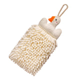 Maxbell Chenille Soft Hanging Hand Towels Cute Opp Texture Package for Home Kitchen white