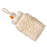 Maxbell Chenille Soft Hanging Hand Towels Cute Opp Texture Package for Home Kitchen white