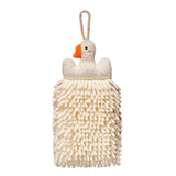 Maxbell Chenille Soft Hanging Hand Towels Cute Opp Texture Package for Home Kitchen white