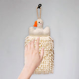 Maxbell Chenille Soft Hanging Hand Towels Cute Opp Texture Package for Home Kitchen white