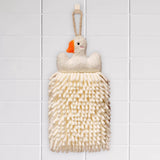 Maxbell Chenille Soft Hanging Hand Towels Cute Opp Texture Package for Home Kitchen white