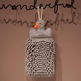 Maxbell Chenille Soft Hanging Hand Towels Cute Opp Texture Package for Home Kitchen Grey