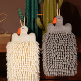 Maxbell Chenille Soft Hanging Hand Towels Cute Opp Texture Package for Home Kitchen Grey