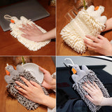 Maxbell Chenille Soft Hanging Hand Towels Cute Opp Texture Package for Home Kitchen Grey