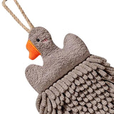 Maxbell Chenille Soft Hanging Hand Towels Cute Opp Texture Package for Home Kitchen Grey