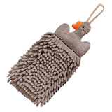 Maxbell Chenille Soft Hanging Hand Towels Cute Opp Texture Package for Home Kitchen Grey