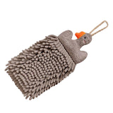 Maxbell Chenille Soft Hanging Hand Towels Cute Opp Texture Package for Home Kitchen Grey