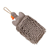 Maxbell Chenille Soft Hanging Hand Towels Cute Opp Texture Package for Home Kitchen Grey