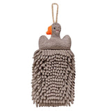 Maxbell Chenille Soft Hanging Hand Towels Cute Opp Texture Package for Home Kitchen Grey