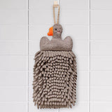 Maxbell Chenille Soft Hanging Hand Towels Cute Opp Texture Package for Home Kitchen Grey