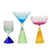 Maxbell Romantic Drinking Glasses Colorful Wine Glass for Pudding Iced Tea Orange