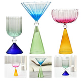 Maxbell Romantic Drinking Glasses Colorful Wine Glass for Pudding Iced Tea Orange