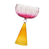 Maxbell Romantic Drinking Glasses Colorful Wine Glass for Pudding Iced Tea Orange