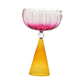 Maxbell Romantic Drinking Glasses Colorful Wine Glass for Pudding Iced Tea Orange