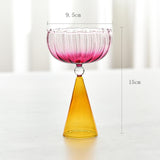 Maxbell Romantic Drinking Glasses Colorful Wine Glass for Pudding Iced Tea Orange