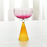 Maxbell Romantic Drinking Glasses Colorful Wine Glass for Pudding Iced Tea Orange