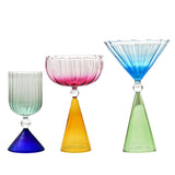 Maxbell Romantic Drinking Glasses Colorful Wine Glass for Pudding Iced Tea Orange