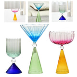 Maxbell Romantic Drinking Glasses Colorful Wine Glass for Pudding Iced Tea Orange
