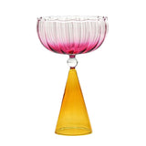 Maxbell Romantic Drinking Glasses Colorful Wine Glass for Pudding Iced Tea Orange