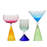 Maxbell Romantic Drinking Glasses Colorful Wine Glass for Pudding Iced Tea Orange