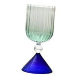 Maxbell Romantic Drinking Glasses Colorful Wine Glass for Pudding Iced Tea Blue