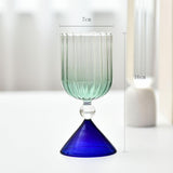 Maxbell Romantic Drinking Glasses Colorful Wine Glass for Pudding Iced Tea Blue