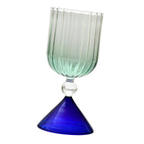 Maxbell Romantic Drinking Glasses Colorful Wine Glass for Pudding Iced Tea Blue