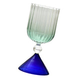 Maxbell Romantic Drinking Glasses Colorful Wine Glass for Pudding Iced Tea Blue