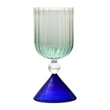 Maxbell Romantic Drinking Glasses Colorful Wine Glass for Pudding Iced Tea Blue