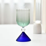 Maxbell Romantic Drinking Glasses Colorful Wine Glass for Pudding Iced Tea Blue